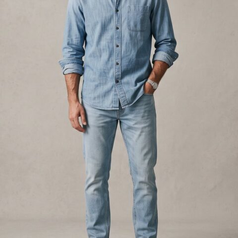 Chambray Blue Casual Shirt